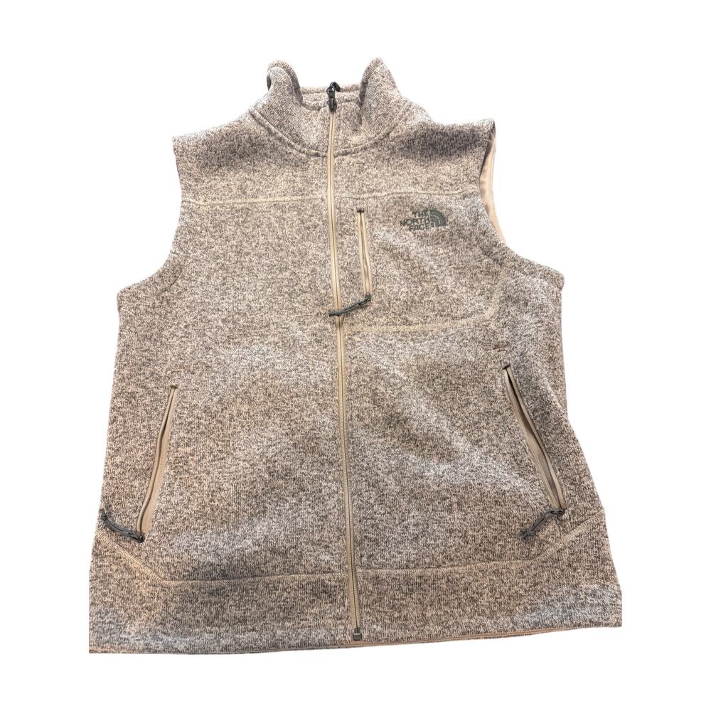The North Face Men's Medium Gray Sweater Fleece Full Zip Vest Pockets